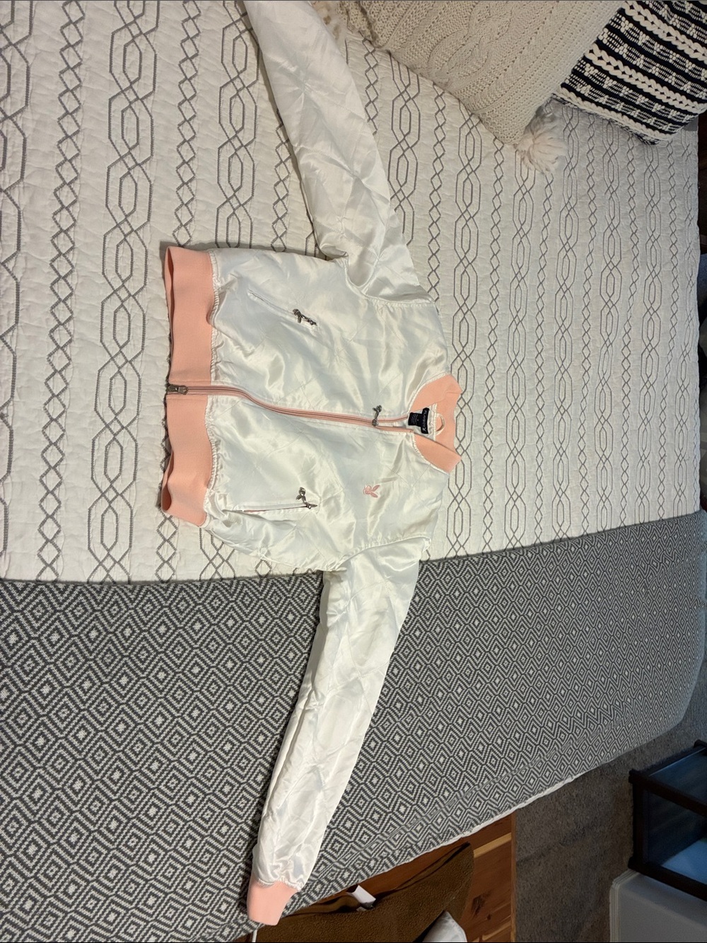 Vintage PLAYBOY White and Pink Bomber Jacket